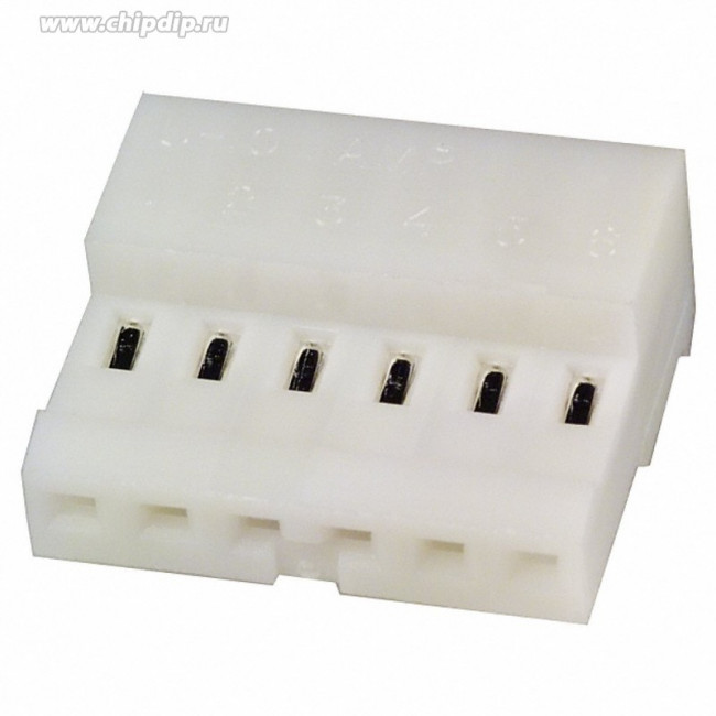 3-640441-6, Headers &amp; Wire Housings CLOSED W/O TABS 6P white tin 24 AWG