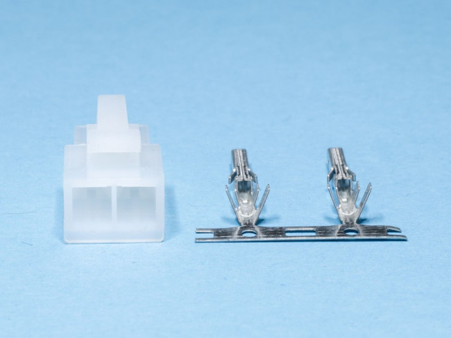 MF-2FK, Разъем питания Mini-Fit 2 контакта, гнездо на кабель, шаг 4,2мм, ключ тип 2