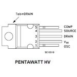 VIPER50A, Преобразователь переменного тока в постоянный (AC/DC) 700V 1.5A, [PENTAWATT-5]