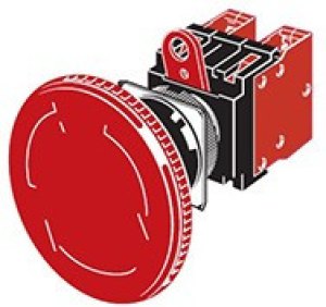 A22E-L-02, Emergency Stop Switches / E-Stop Switches DPST-NC 60mm HEAD Push-lock turn-reset