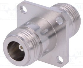 J01024A0005, Соединитель, гнездо N, с обеих сторон, прямой, тефлон, позолота