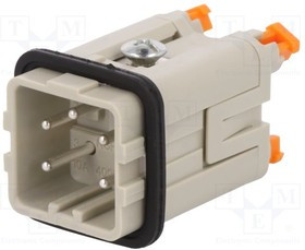 CKSHM04, Разъем HDC, "папа", CKSH, PIN 5, 4+PE, размер 21.21, 10А, 400В