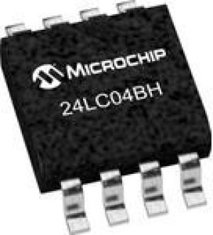 24LC04BH-I/SN, EEPROM, 4 Кбит, 2 BLK (256 x 8бит), Serial I2C (2-Wire), 400 кГц, NSOIC, 8 вывод(-ов)