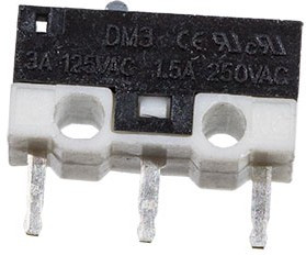 DM3-00P-110G-G, Микропереключатель 3А 125В, прямые выводы