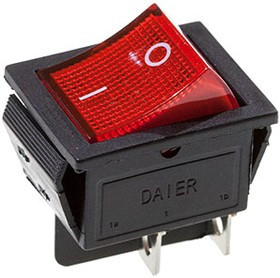 KCD2-201/N, переключатель 15A 220В ON-OFF 4 контакта красный