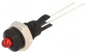 2663.8023, Индикат.лампа: LED, выпуклый, Отв: d6мм, на печатную плату, латунь