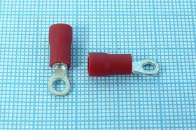 Клемма"O" обжимная красная d 3.2мм, 0.8s, сечение 0.25-1.5мм, латунь луженая; Q-767 R клемма"O" d 3,2\0,8\S0,25~1,5\Cu луж\\кр\НКИ1,5-3\