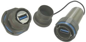 USB3FTV2AZN, USB Connectors Square flange Rcpt Female USB-A Term