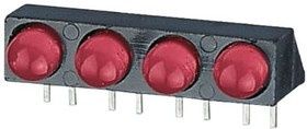 550-2407-004F, Red Right Angle PCB LED Indicator, 4 LEDs, Through Hole 2.2 V