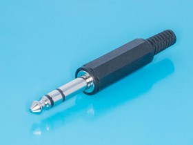 AUD-21, Штекер аудио 1/4" стерео, пластмассовый корпус