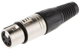 457992, XLR Connector, Socket, Straight, Cable Mount, 5 Poles