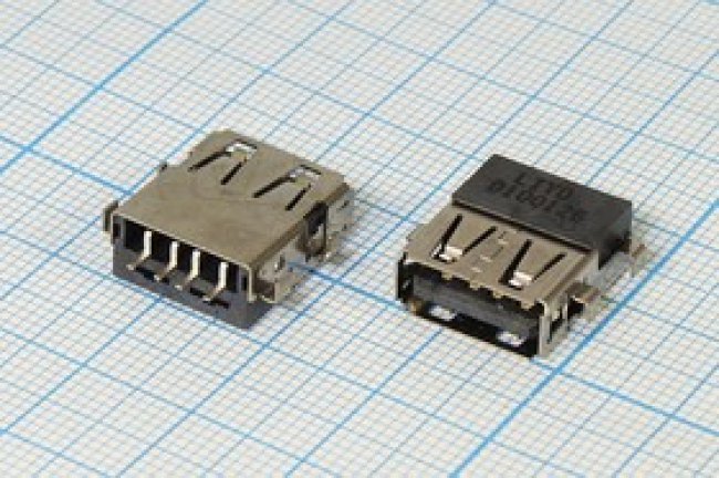 Разъем USB розетка revers, тип A, контакты на плату, USBA-SA5 REV