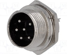 MIC336, Гнездо, микрофонный, "папа", PIN 6, на панель