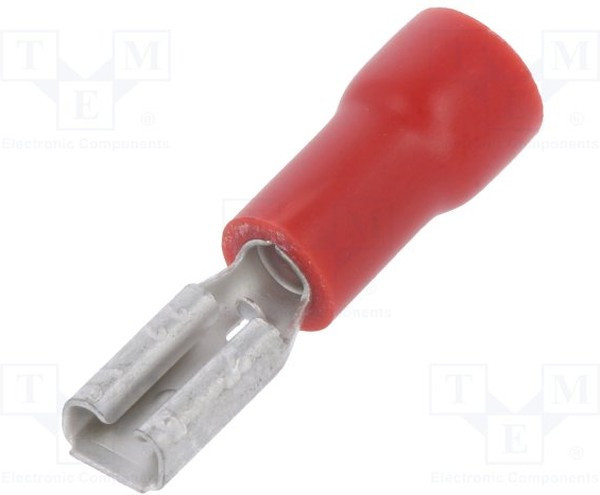 ST-002/R, Наконечник: плоский, 2,8мм, 0,5мм, "мама", 0,5-1мм2, обжим, красный ST-002/R, Наконечник: плоский, 2,8мм, 0,5мм, "мама", 0,5-1мм2, обжим, красный