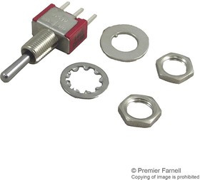 1-1825137-6, Рычажный переключатель, Вкл.-Выкл.-Вкл., SPDT, Без Подсветки, Gemini A, Панель, 5 А
