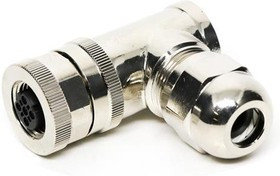 T4112512051-000, Разъем Кабеля, M12, Female, 5 Positions, Винтовое Гнездо, Угловой Монтаж на Кабель