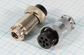 Гнездо микрофонное MIC20\ 6P\каб\М19\XS20JK6P- F[MS-DF-20-6]; №14534 гн мик MIC20\ 6P\каб\М19\\XS20JK6P- F[MS-DF-20-6]