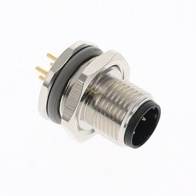 T4140512041-000, Разъем Кабеля, M12, Male, 4 Positions, Штырь на Печатную Плату, Прямой Монтаж в Пан