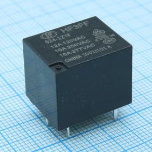 HF3FF/024-1ZTF, Миниатюрное силовое реле серия 833H 10A одна контактная группа на переключение катушка 24В монтаж в отверстие HF3FF/024-1ZTF, Миниатюрное силовое реле серия 833H 10A одна контактная группа на переключение катушка 24В монтаж в отверстие