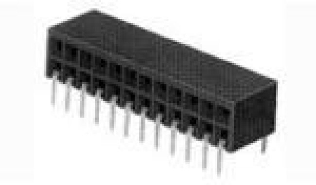 1-216604-1, Conn Socket Strip RCP 22 POS 2.54mm Solder RA Thru-Hole Box