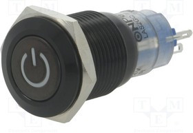 V16-11DT-24R-A, Переключатель: антивандальный, Пол: 2, SPDT, 0,5A/220ВAC, 1A/24ВDC