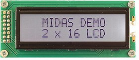 MC21605B6W-FPTLW3.3-V2, Буквенно-цифровой ЖКД, 16 x 2, Черный на Белом, 3.3В, Параллельный, Английский, Японский MC21605B6W-FPTLW3.3-V2, Буквенно-цифровой ЖКД, 16 x 2, Черный на Белом, 3.3В, Параллельный, Английский, Японский