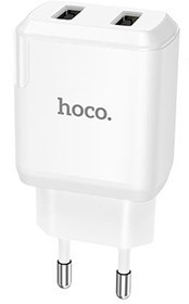 Блок питания (сетевой адаптер) HOCO N7 Speedy 2xUSB, 2.1A с кабелем micro USB (белый)