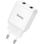 Блок питания (сетевой адаптер) HOCO N7 Speedy 2xUSB, 2.1A с кабелем micro USB (белый)