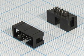 Разъем (IDC) BH-10 вилка, шаг P2.54x2.54, контакты 10P, на плату, BH-10