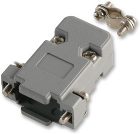 SH158-9GRY, Корпус разъема, Hood, D Sub Connectors, 9-сторонний, 180°, Корпус из Пластика