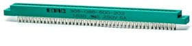 305-086-500-202, Standard Card Edge Connectors 86P .156" x .140" Green