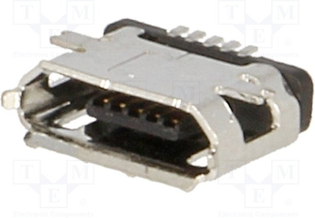 ESB228110100Z, Гнездо, USB B micro, SMT, PIN: 5, USB 2.0, никелированные, позолота ESB228110100Z, Гнездо, USB B micro, SMT, PIN: 5, USB 2.0, никелированные, позолота