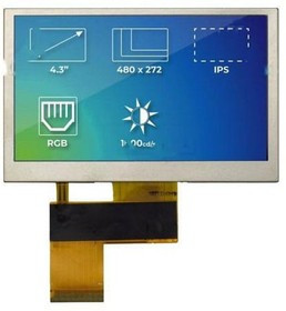 RVT43HLTNWN00, TFT Displays &amp; Accessories 4.3", RGB, no frame, no touch