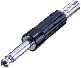 NYS 203, Штекер аудио 6,35мм моно пластик с амортизатором кабеля NYS 203, Штекер аудио 6,35мм моно пластик с амортизатором кабеля