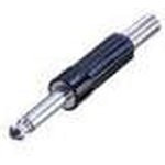 NYS 203, Штекер аудио 6,35мм моно пластик с амортизатором кабеля