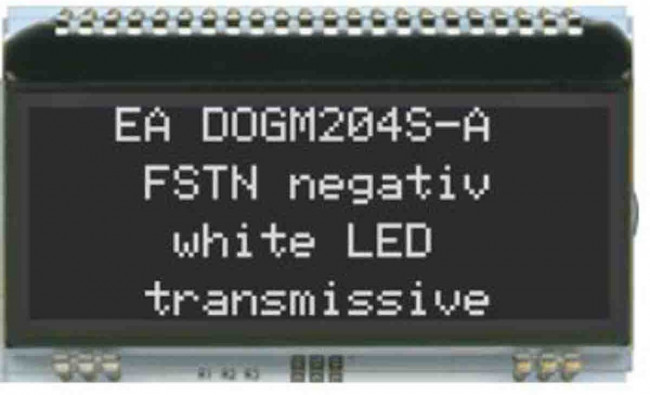 EA DOGM204S-A, LCD Character Display Modules &amp; Accessories 4x20 - 4.83mm, black&amp;white negative