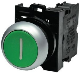 M22-D-G-X1/K10, Кнопка в сборе, замыкающий контакт, зеленая с обозначением I