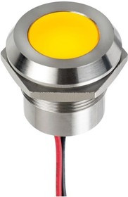 Q22Y5SXXSY24E, LED Panel Mount Indicators Supr Bright YLW LED 24VDC 22mm Stls Stl Q22Y5SXXSY24E, LED Panel Mount Indicators Supr Bright YLW LED 24VDC 22mm Stls Stl