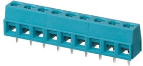 TB006-508-09BE, Fixed Terminal Blocks Terminal block, screw type, 5.08 , horizontal, 9 poles, CUI Blue, slotted screw, PCB mount