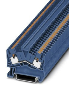 3211812, PTS 2.5 BU Series Blue Feed Through Terminal Block, 0.14 4mm², Single-Level, Push In