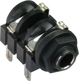 ACJS-PHS, Телефонный аудио разъем, Stereo, 6.35mm, 3 контакт(-ов), Гнездо, Монтаж в Панель