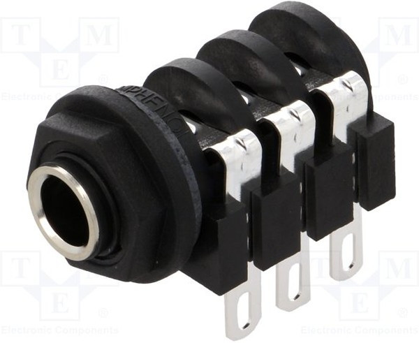 ACJS-PHS, Телефонный аудио разъем, Stereo, 6.35mm, 3 контакт(-ов), Гнездо, Монтаж в Панель ACJS-PHS, Телефонный аудио разъем, Stereo, 6.35mm, 3 контакт(-ов), Гнездо, Монтаж в Панель