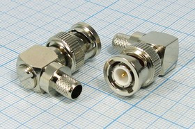 Разъем BNC вилка, RG6,обжимной, угловой Разъем BNC вилка, RG6,обжимной, угловой