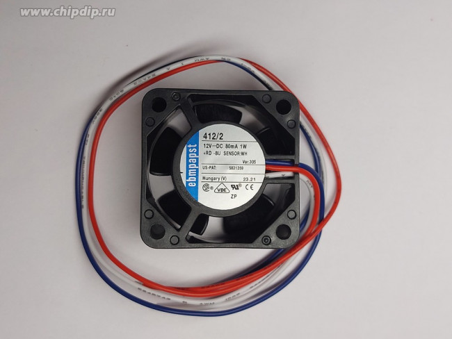 Вентилятор Ebmpapst 412/2 40x40x20 12V 1W 3pin Вентилятор Ebmpapst 412/2 40x40x20 12V 1W 3pin