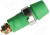 SAB6922AU-GN, Гнездо, "банан" 4мм, 32А, 1кВ, зеленый, позолота, винтами, 38,7мм