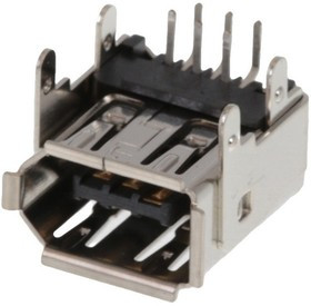 53984-0681, 6 Way Right Angle Through Hole Firewire Connector, Socket