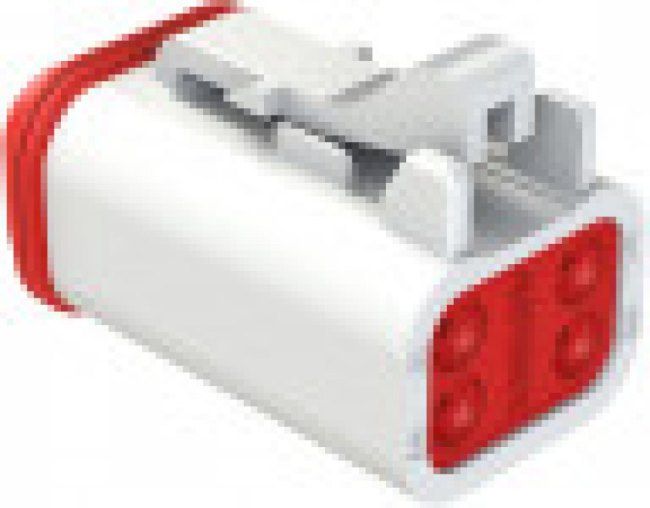 AT06-4S-WHT, AUTOMOTIVE HOUSING, PLUG, 4POS, 13A, WHT