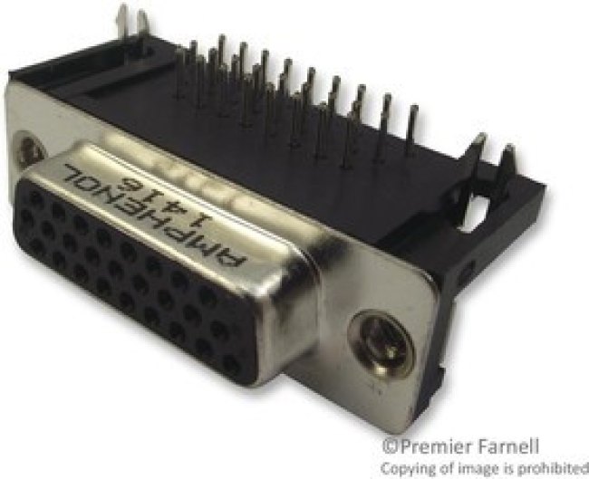 L17HTHAS4R1C, D-Sub Standard Connectors 26P R/A Hi Density Rear Insert 4-40