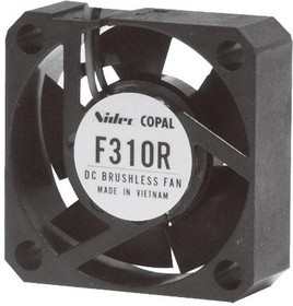 F310R-05LLC, DC Fans Brushless DC Fan, 30 X 30 X 10mm, 5V DC, .06m3/min Air flow, 14 Pa Static pressure, 13db Noise, 1 sleeve bearing