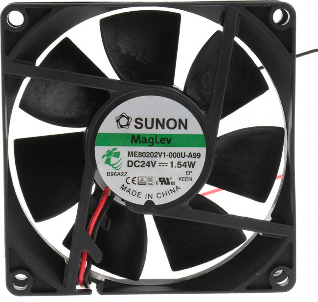 ME80202V1-000U-A99, ME Series Axial Fan, 24 V dc, DC Operation, 61.2m³/h, 1.54W, 64mA Max, 80 x 80 x 20mm ME80202V1-000U-A99, ME Series Axial Fan, 24 V dc, DC Operation, 61.2m³/h, 1.54W, 64mA Max, 80 x 80 x 20mm